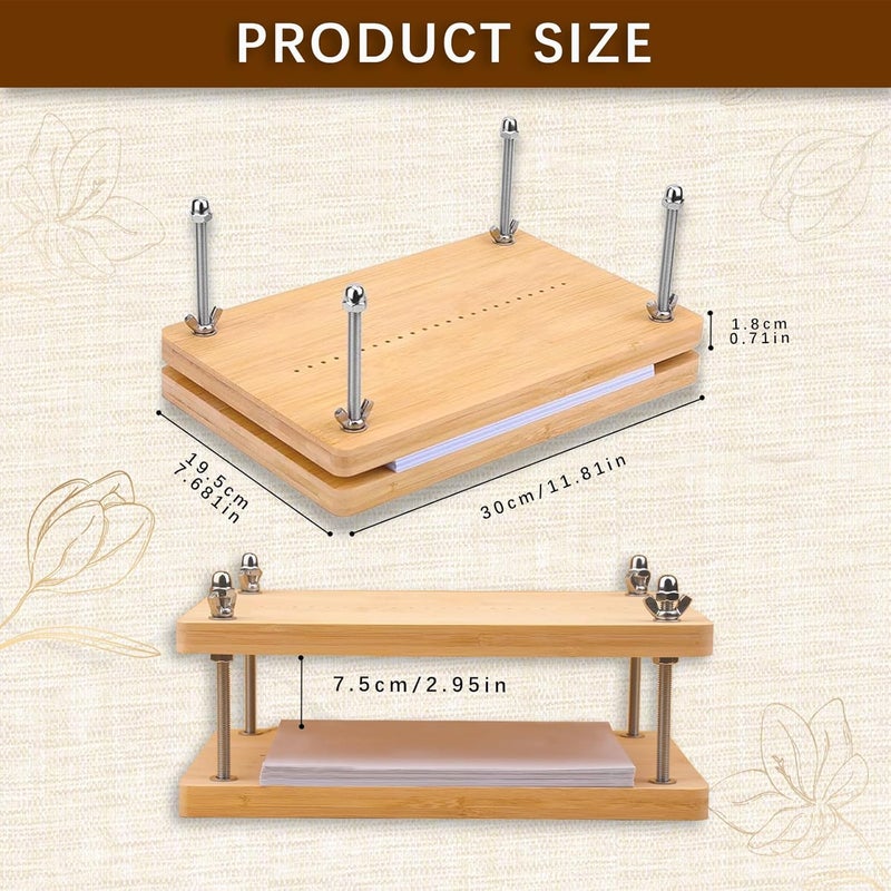 GeryVtee Book Binding Kits Wooden Book Press 11.8x7.56 inch Large Bookbinding Press Portable Binding Press for Binding Machine Bookbinding Supplies for DIY Bookbinding Easy Assemble - Image 2